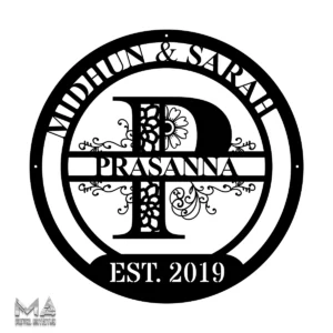 Floral Family Harmony Personalized Metal Sign