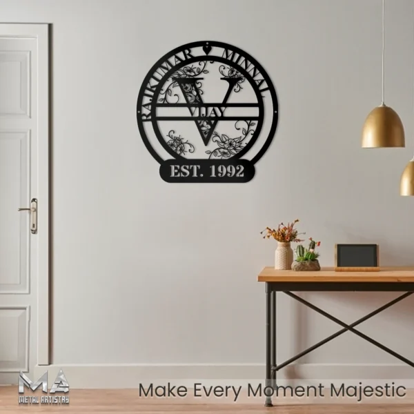 Floral Harmony Family Personalized Metal Sign