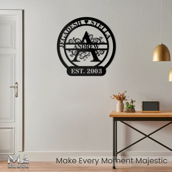 Floral Family Unity Personalized Metal Sign