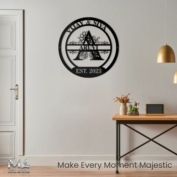 Floral Family Harmony Personalized Metal Sign