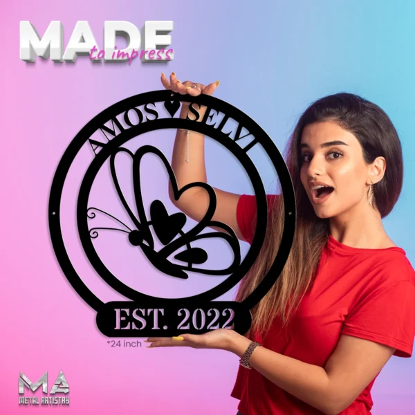 Butterfly Bliss Personalized Metal Sign