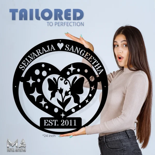 Butterfly Heartbeat Personalized Metal Sign