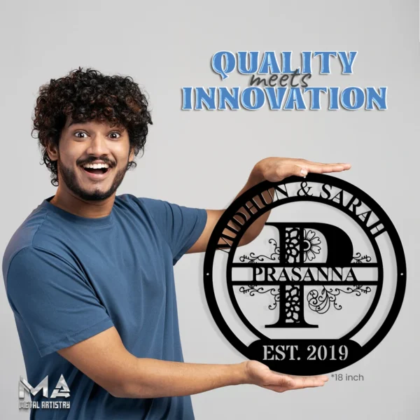 Floral Family Harmony Personalized Metal Sign