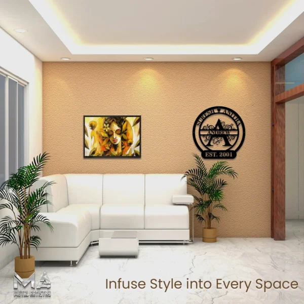 Floral Family Unity Personalized Metal Sign