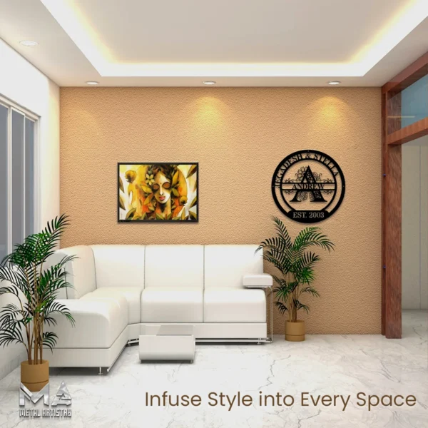 Floral Family Harmony Personalized Metal Sign