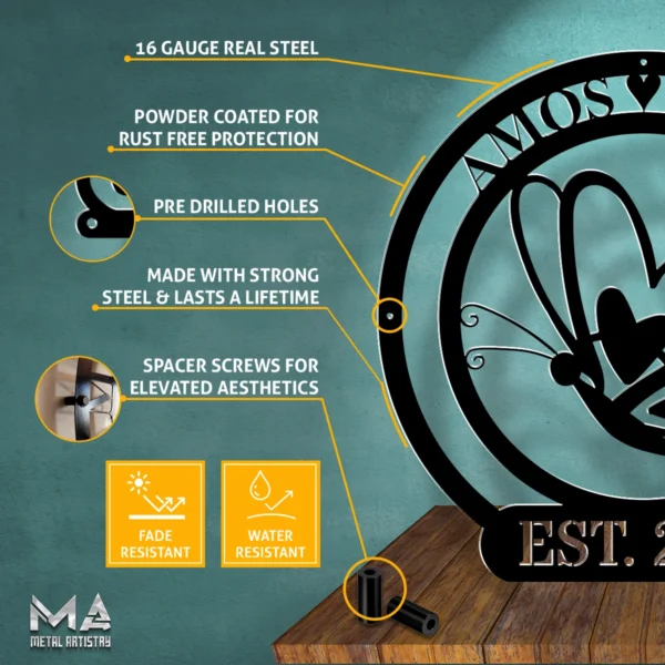 Butterfly Bliss Personalized Metal Sign