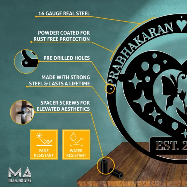 Butterfly Heartbeat Personalized Metal Sign