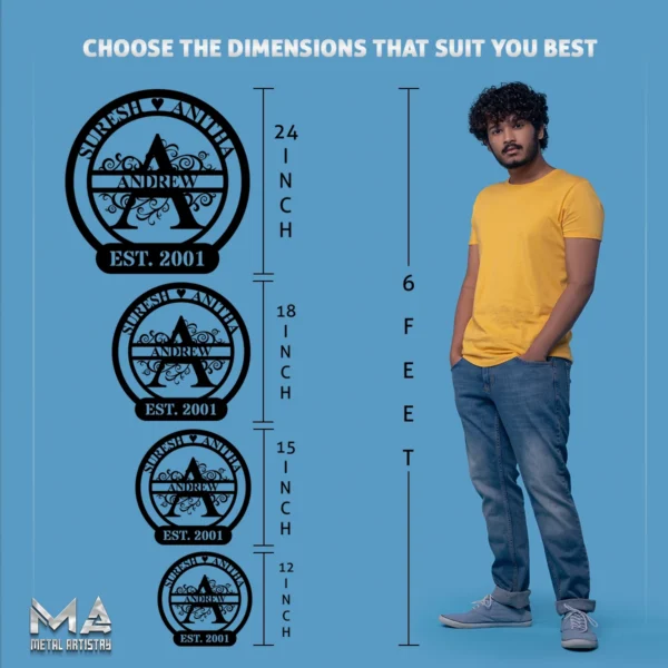 Floral Family Unity Personalized Metal Sign