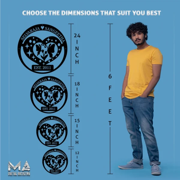 Butterfly Heartbeat Personalized Metal Sign