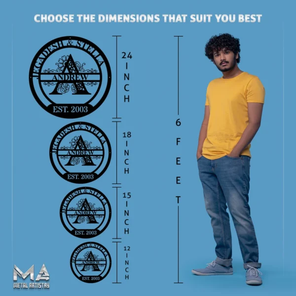 Floral Family Harmony Personalized Metal Sign