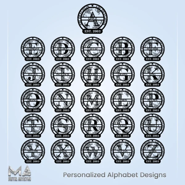 Floral Harmony Family Personalized Metal Sign