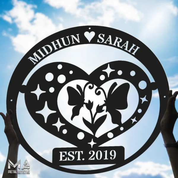 Butterfly Heartbeat Personalized Metal Sign