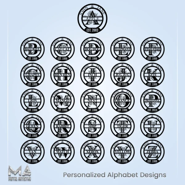 Floral Family Harmony Personalized Metal Sign