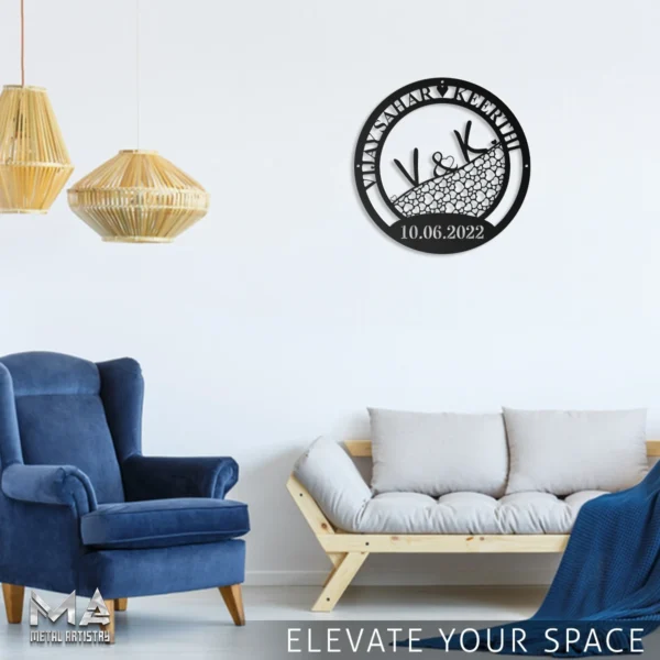 Hearts of Love Personalized Metal Sign