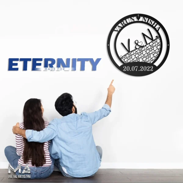 Hearts of Love Personalized Metal Sign