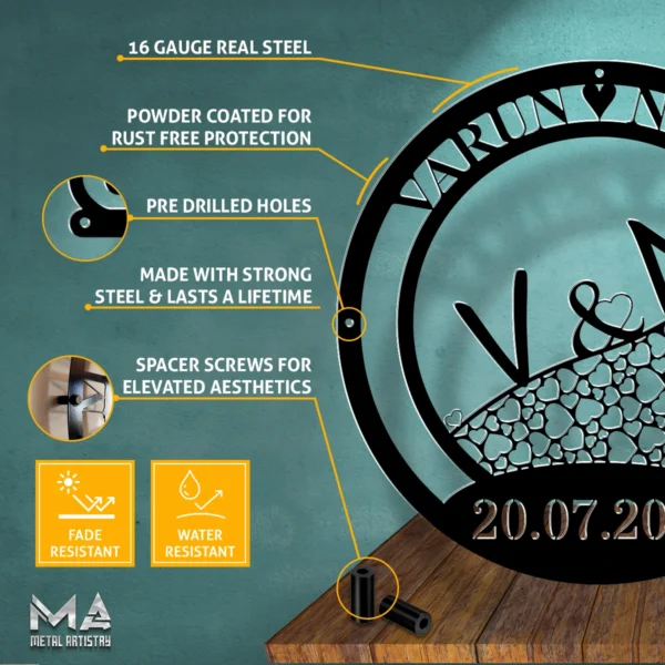 Hearts of Love Personalized Metal Sign