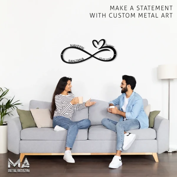 Infinity Love Forever Personalized Metal Sign