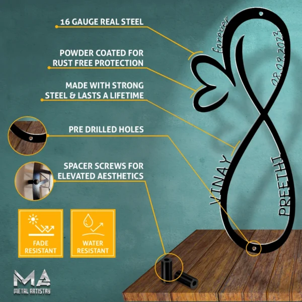 Infinity Love Forever Personalized Metal Sign