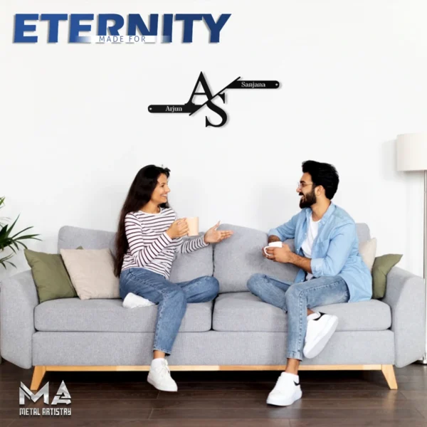Stylish Duo Minimalistic Personalized Metal Sign