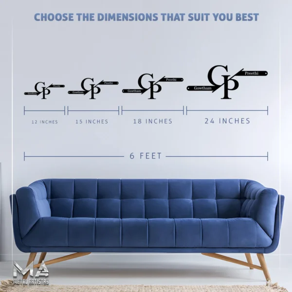 Stylish Duo Minimalistic Personalized Metal Sign