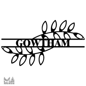 Leafy Elegance Personalized Metal Sign