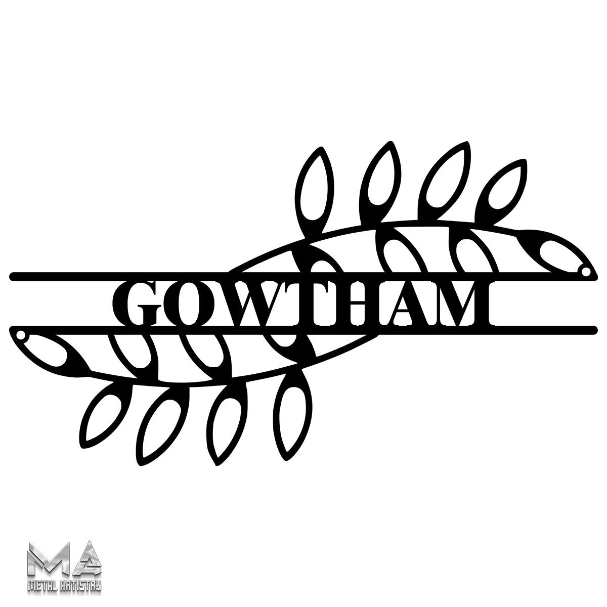 Leafy Elegance Personalized Metal Sign