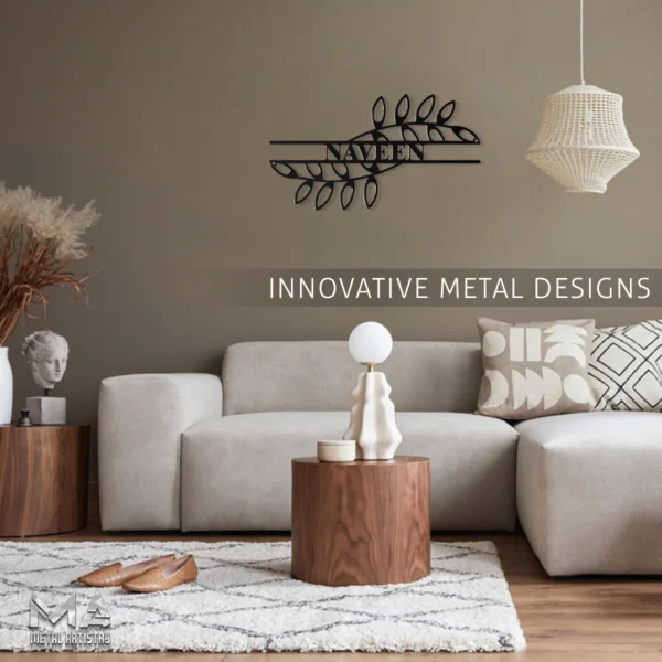 Leafy Elegance Personalized Metal Sign