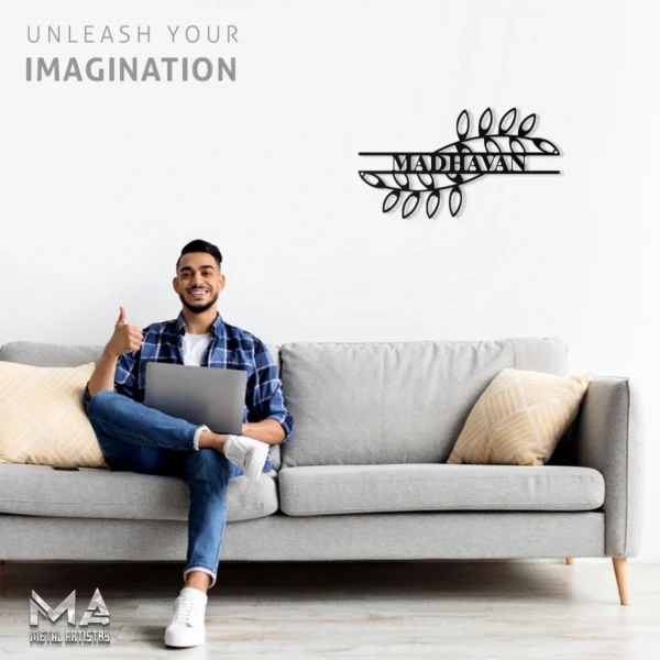 Leafy Elegance Personalized Metal Sign