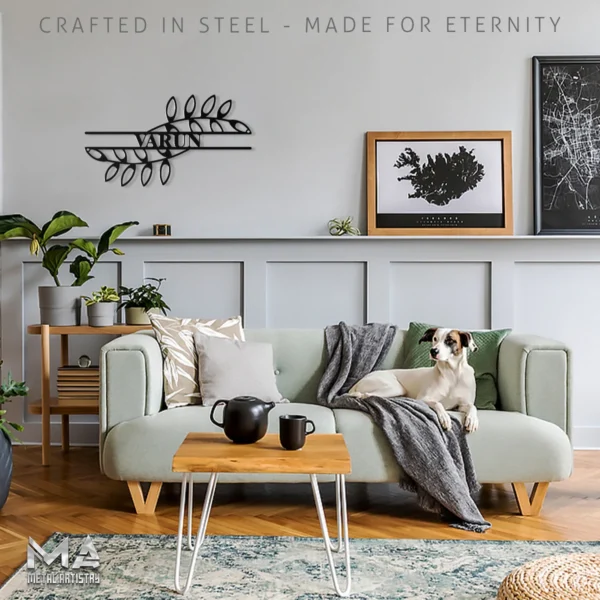 Leafy Elegance Personalized Metal Sign