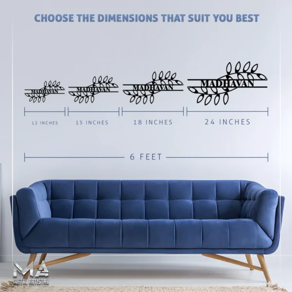 Leafy Elegance Personalized Metal Sign