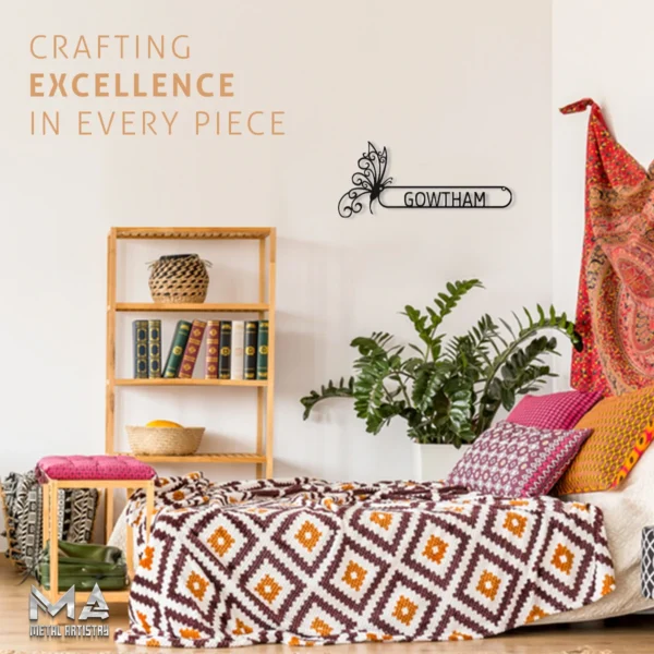 Butterfly Elegance Minimalist Metal Sign