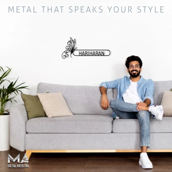 Butterfly Elegance Minimalist Metal Sign