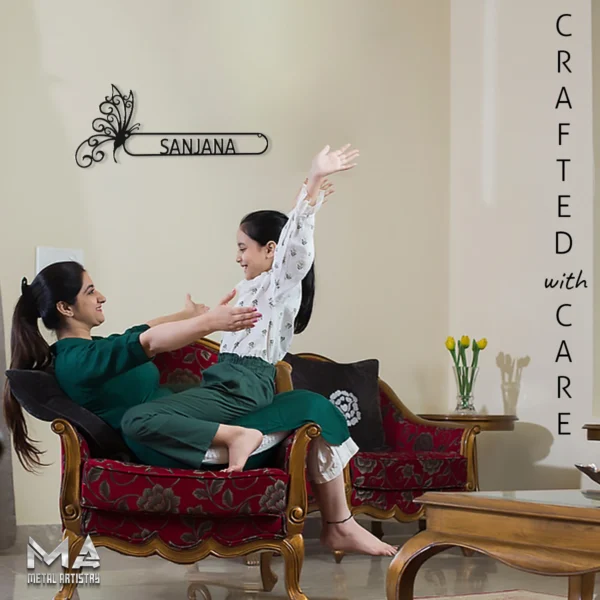 Butterfly Elegance Minimalist Metal Sign