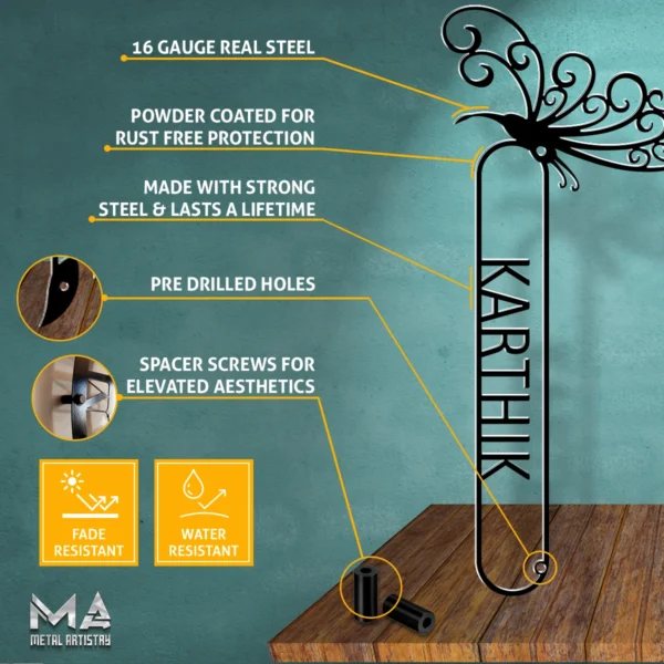 Butterfly Elegance Minimalist Metal Sign