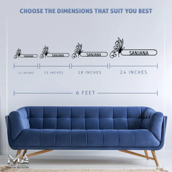 Butterfly Elegance Minimalist Metal Sign