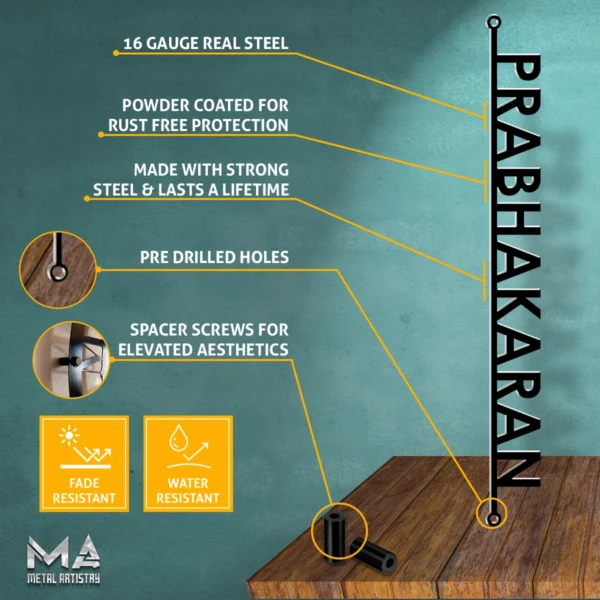 Elegant Minimalist Personalized Metal Sign