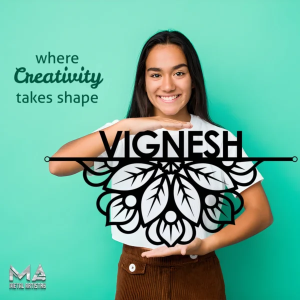 Floral Grace Minimalist Metal Sign