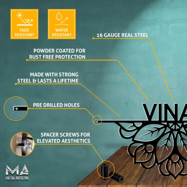 Floral Grace Minimalist Metal Sign