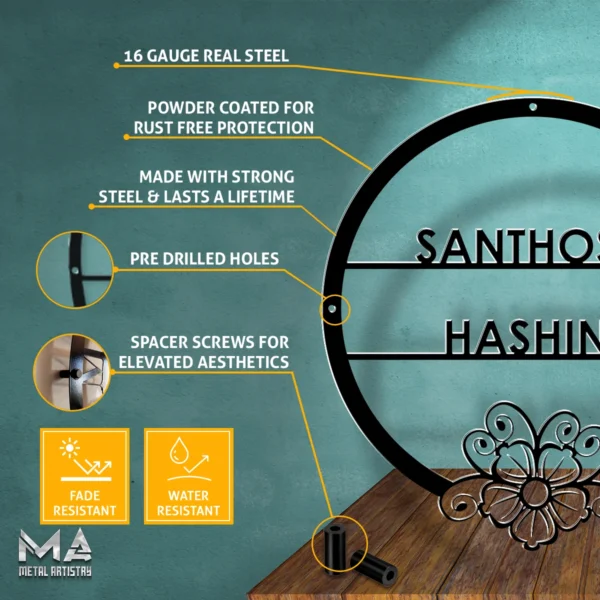 Minimalist Blossom Personalized Metal Sign