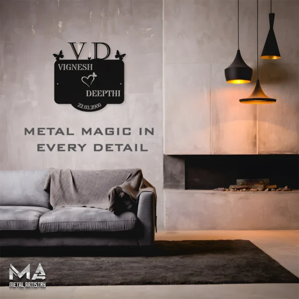 Initial Love Story Personalized Metal Sign