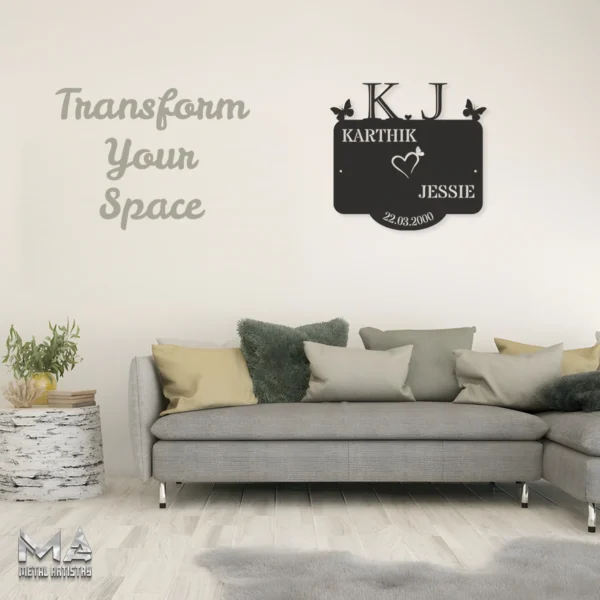 Initial Love Story Personalized Metal Sign