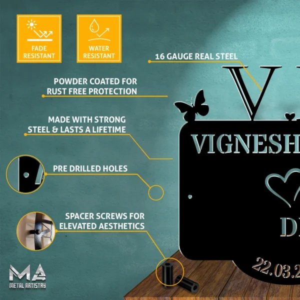 Initial Love Story Personalized Metal Sign