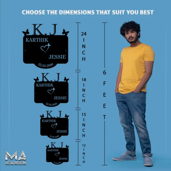 Initial Love Story Personalized Metal Sign