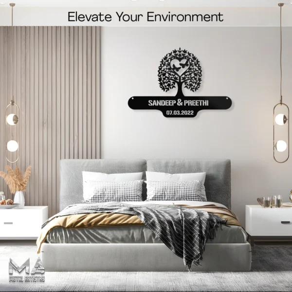 Fluttering Love Tree Personalized Metal Sign