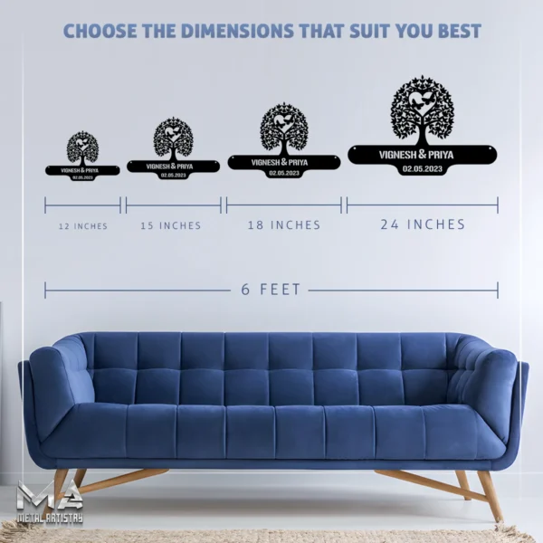 Fluttering Love Tree Personalized Metal Sign