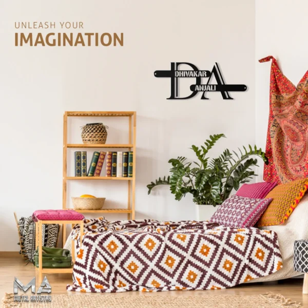 Stylish Initials Personalized Metal Sign