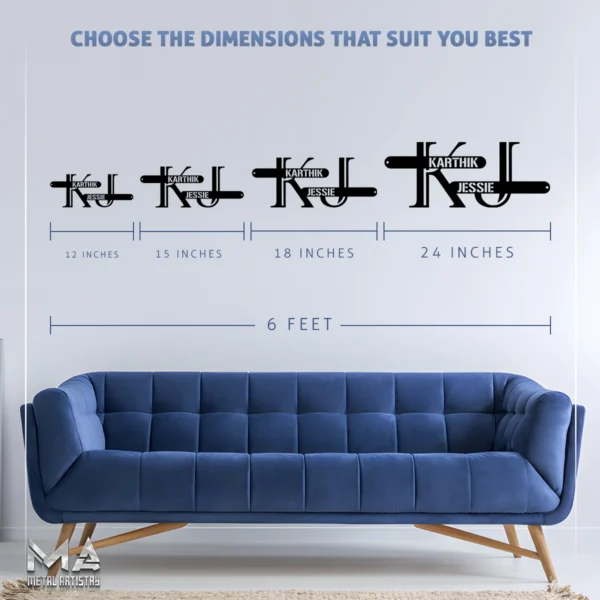 Stylish Initials Personalized Metal Sign