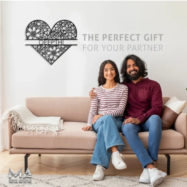 Floral Heartfelt Personalized Metal Sign