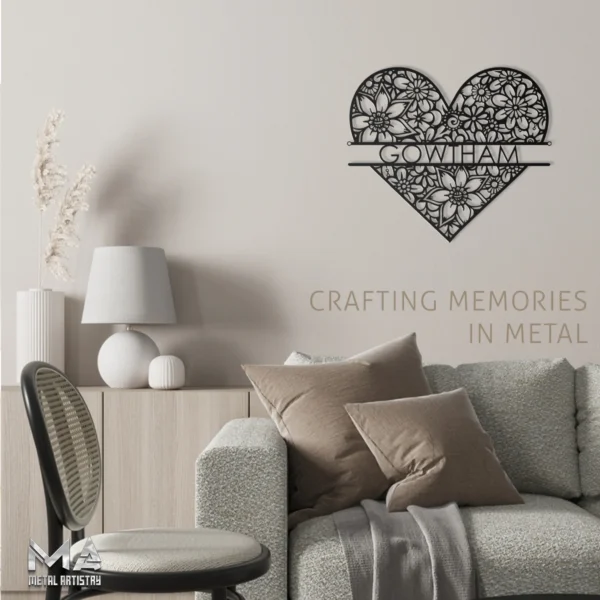 Floral Heartfelt Personalized Metal Sign