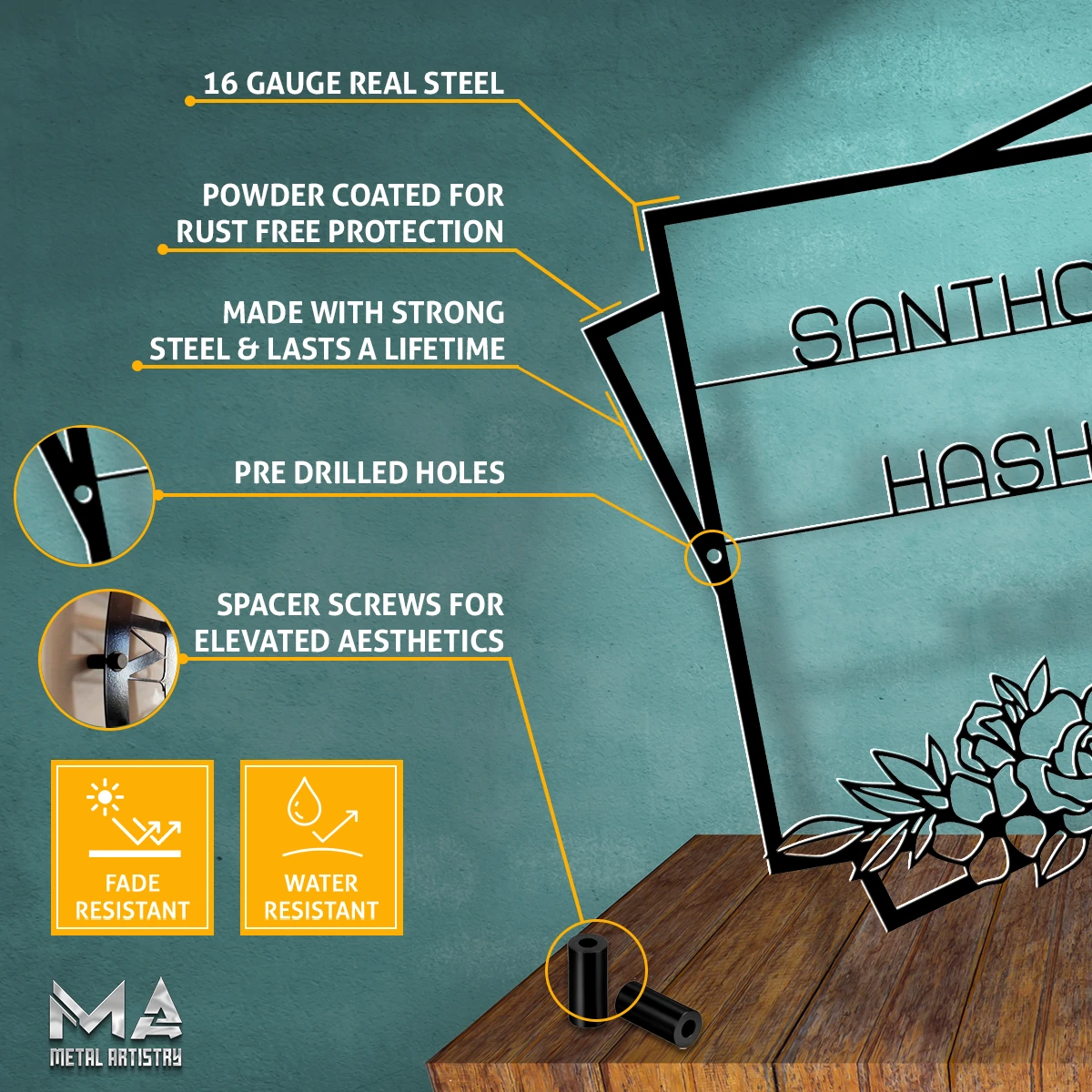 Elegant Frame Personalized Metal Sign - Image 9